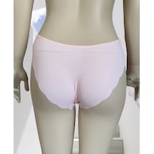 Mikro Lazer Kaşkorse Fitilli Kumaş Normal Bel Dikişsiz Slip/külot Pembe