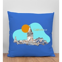 Bk Gift İstanbul Tasarımlı Mavi Kırlent Yastık, Arkadaşa Hediye, Ev Dekorasyonu, Ev Hediyesi-7