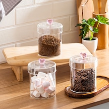Porsima Hearts 3lü 750 Ml Borosilikat Cam Kavanoz Seti Saklama Kabı Takımı 10x12 Cm Şeffaf