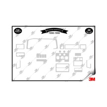 Volkswagen Transporter T4 1996-1998 Torpido Konsol Trim Göğüs Maun Kaplama Set 26 Parça Gümüş Renk