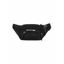 Seventeen 4954 Suya Dayanıklı Çok Bölmeli Kulaklık Çıkışlı Siyah Bel Çantası Bum Bag Siyah - Antransit