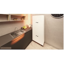 Bern %100 Mdf 6 Raflı Çok Amaçlı Mutfak Banyo Ayakkabılık Dolabı 50 CM