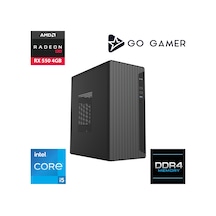 Go Gamer E214D i5-12400F 16 GB 256 GB SSD RX550 4 GB 24" Free Dos Oem Paket Masaüstü Oyuncu Bilgisayarı