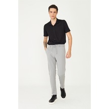 Gri Modern Kesim Bağcıklı Smart Casual Jogger Pantolon Gri