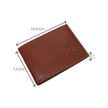 Westpolo Hakiki Deri Kağıt Para Ve Bol Şeffaf Kart Bölmeli Unisex Kartlık - 617 Taba