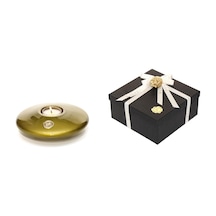 Yeşil Golden Glow Cam Mumluk Ve Tealight Seti Dekoratif Sıvama Kutulu