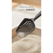 Universal Kedi Kumu Eleme Küreği Paslanmaz Çelik Saplı Ve Delikli Yapısıyla Temizlik İçin Uygun