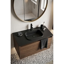 Pure Etajerli Granit Lavabo 80 50 Cm Siyah İsimdebelirtilmiş