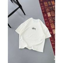 Modi Erkek Baskılı Oversize T-shirt - Beyaz