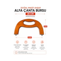 Vollen Yarn Alfa Model, Tutma Detaylı , Doğal Masif Ahşap Çanta Bursu ,ahşap Rengi Ahşap