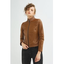 İkbal Dolly Taba Kadın Deri Mont/Ceket