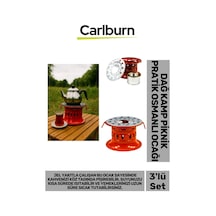 Carlburn Özel Üretim Sağlam Metal Gövdeli Kamp Piknik Çay Kahve Su Isıtma Jel Yakıla Çalışan Osmanlı Ocağı Çok Renkli