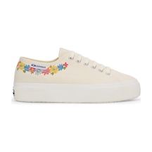 Superga 3740 Platform Flower Print Leggera Kadın Bej Bileksiz Sneaker Bej-448