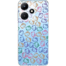 İnfinix Hot 30i Uyumlu Kamera Korumalı Hello Kitty Tasarımlı Şeffaf Silikon Kılıf Şeffaf