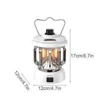 Bloomnest Şarj Edilebilir Retro Kamp Feneri, Taşınabilir Su Geçirmez Led Işık, Acil Aydınlatma, Beyaz Beyaz