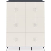 Kronos Gardrop 10 Raflı 12 Kapaklı 176x59x221 Antrasit-aytaşı/çam Aytaşı/çam