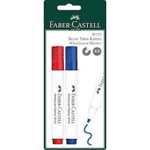 Faber-Castell W153 Beyaz Tahta Kalemi 2'li Set, Mavi ve Kırmızı Renk,Kolay Silinir, Ergonomik Tasarım