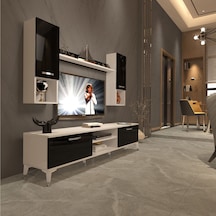 Decoraktiv Eko 5da Slm Dvd Silver Tv Ünitesi Tv Sehpası Beyaz - Siyah