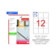 Tanex Tw-2012 63,5x72mm 100 Lü Lazer Etiket