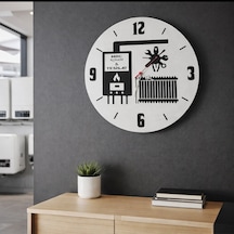Konbi Ve Tesisat Firmaları İçin Tasarlanmış Duvar Saati 40 Cm No 30027 Beyaz