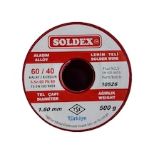 Soldex 1.60 Mm 500 G Lehim Teli 60/40 Kalay Kurşun Flux %2.5