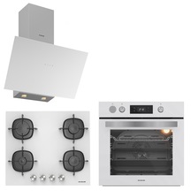 Silverline BO65P4W01 - CS5436W01 - 3481 Flam Cam Ankastre Set Beyaz