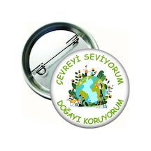 20 Adet - Çevreyi Seviyorum Doğayı Koruyorum Öğrenci Rozeti Çok Renkli