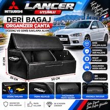 Mitsubishi Lancer Uyumlu Oto Bagaj Organizeri Deri Bagaj Kutu Çanta 1