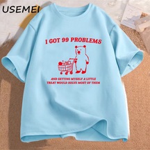 Flood Of Style Ben 99 Sorunları Var Ve Kendimi Küçük Bir T Shirt Pamuk Kısa Kollu Unisex T-shirt Rahat Kısa Mavi
