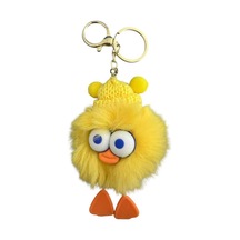 Peluş Ördek Anahtarlık Ve Çanta Aksesuarı - Sarı Beyaz Beyaz
