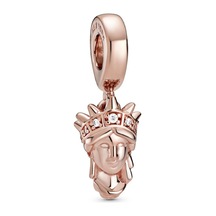 Nur Silver Rose Renk Özgürlük Heykeli Gümüş Charm Nur-bl12412