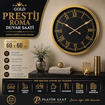 Gold Prestij Roma 60 X 60 Cm Metal Duvar Saati