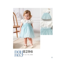 Noy Noy Kız Bebek Abiyeelbise Bandanalı 8289 8296 Mavi Mavi