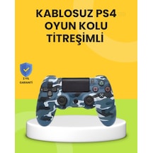 Ps4 Uyumlu Kablosuz Oyun Kolu Ergonomik Çift Titreşimli -