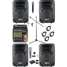 Lastvoice Ample Little Paket-4 Aktif Hoparlör Ve Mixer Full Ses Sistemi Seti