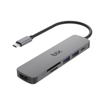 Bix BX09HB Type-C To 2 USB HDMI SD TF Kart Okuyucu Çoklayıcı Hub