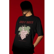 Sevbano Tasarım Guns N' Roses Rock Metal Müzik Grubu Baskılı Unisex Overs Siyah