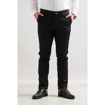 Notra Klasik Kesim Kışlık Kumaş Gabardin Boru Paça Erkek Pantolon siyah Siyah