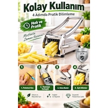 Büyük Boy Metal Döküm Manuel Patates Doğrayıcı Paslanmaz Çelik Patates Dilimleyici