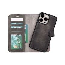 Plm Apple İphone 15 Pro Max Uyumlu Deri Cüzdanlı Kılıf Mwwn Vs4ef Gri Acı Kahverengi