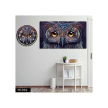 Mor Baykuş - Tablo Saat Kombini Görsel - 702503445 Görsel