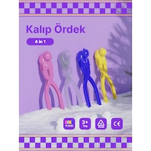 4 Adet Kartopu Ördek Şekillendirici Sarı, Pembe, Mavi, Şeffaf