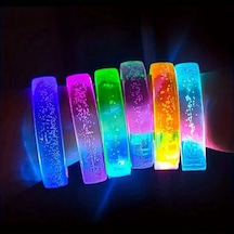 Mey İthalat Mor Led Işıklı Baskı Yapılabilen Pilli Bileklik Bilezik 1,5 Cm Genişlik