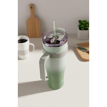 Bambum Horizon - Pipetli Termos Bardak Yeşil 1000ml Yeşil