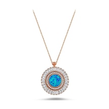 Beyaz Taşlı Gümüş Opal Kolye (498591291)