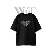 Thewert Keffiyeh Scarf Tasarım Baskılı Ünisex Siyah Oversize T-shirt