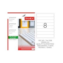 Tanex Tw-2108 192x34mm 100 Lü Lazer Etiketi