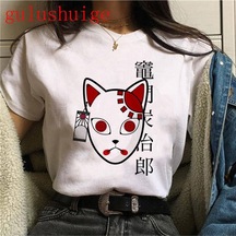Noıssey Kırmızı Etiket Galashop Kimetsu No Yaiba Komik Karikatür T-shirt Mod3e 17934 Beyaz