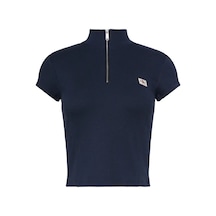 Calvin Klein Ss Woven Label 2x2 B, Cef Lacivert Kadın T-shirt