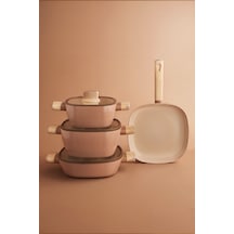 Karaca Swiss Crystal Mocha 7 Parça Tencere Seti Cappicino
